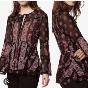 Avec Les Filles Anthropologie black boho top size M